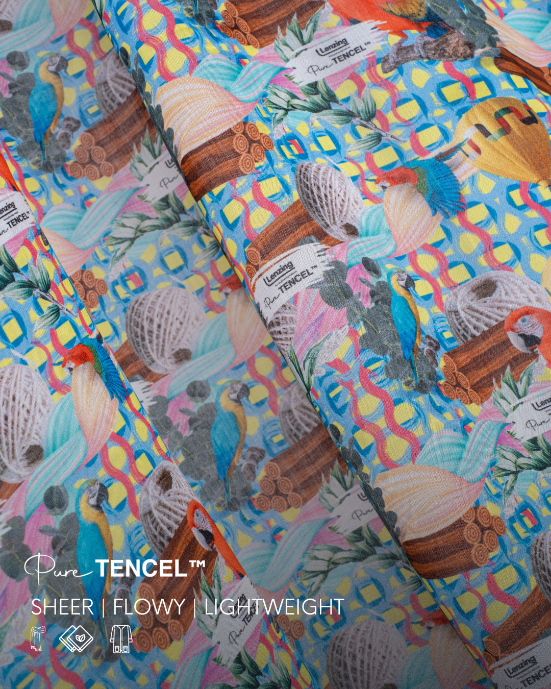 Pure TENCEL fabric with tropical print, a fabric option for rotary printing