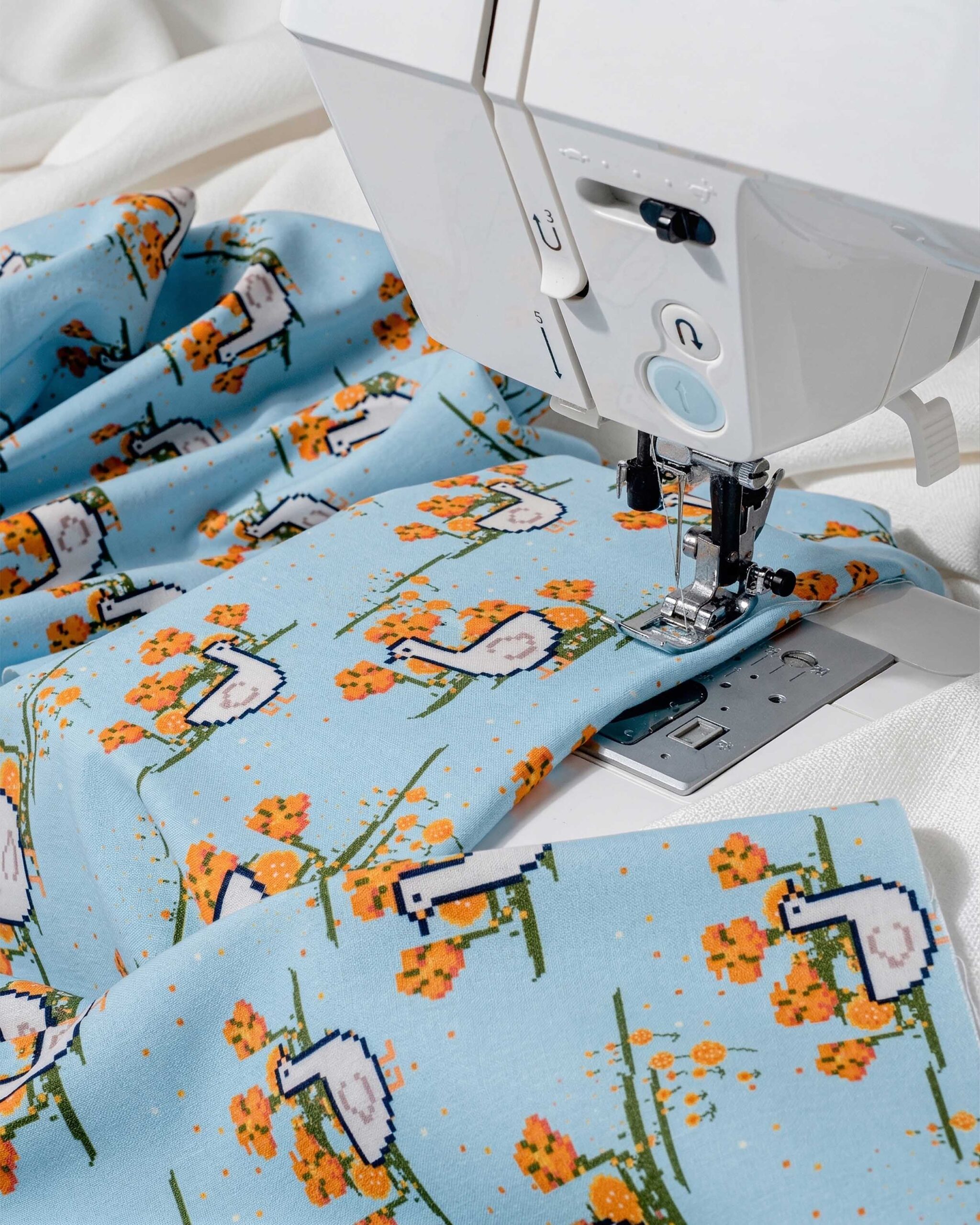 Natural fiber fabric with Zalmon custom pattern